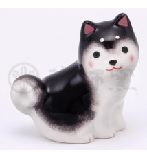 Porte-baguettes ShibA assis noir en porcelaine (h5cm)