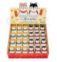 Boîte 24 figurines ShibA assis en porcelaine h4.5cm (12 noirs+12 roux)
