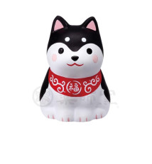 Boîte 24 figurines ShibA assis en porcelaine h4.5cm (12 noirs+12 roux)