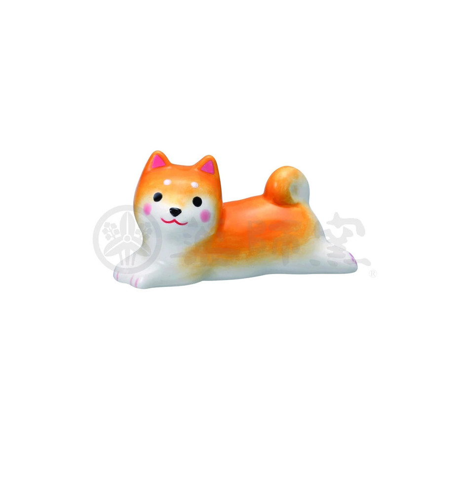 Porte-baguettes ShibA roux couché en porcelaine (L3.5cm)