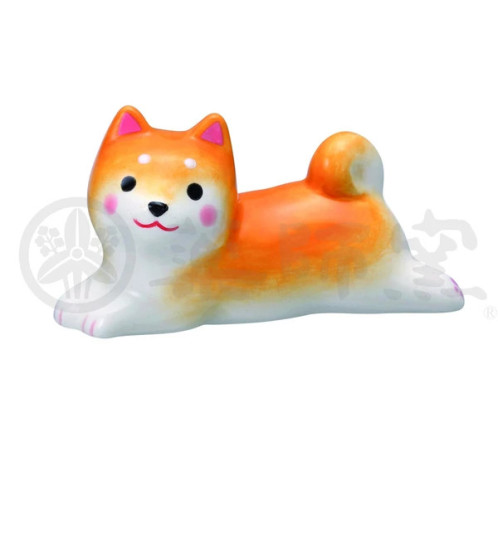 Porte-baguettes ShibA roux couché en porcelaine (L3.5cm)