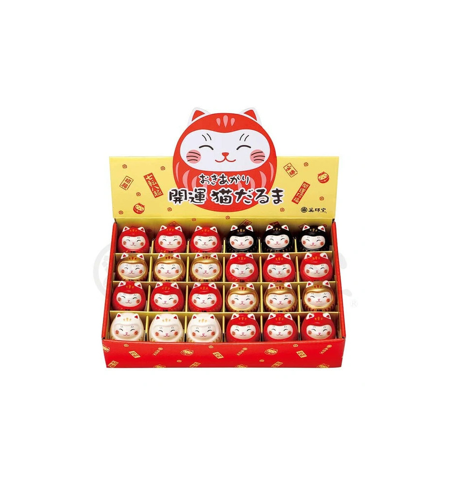 Boite de 24 Culbuto MANEKi NEKO DARUMA en porcelaine h4.5cm