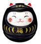 Culbuto MANEKi NEKO DARUMA noir en porcelaine h4.5cm