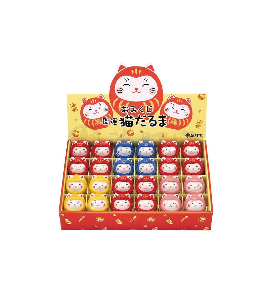 Boite de 24 Culbuto MANEKi NEKO DARUMA en porcelaine h4.5cm