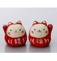 Couple DaruManeki RiChESSE et BONhEUR en céramique (4cm)