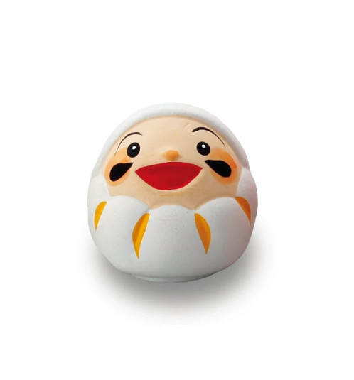 KofukuDaruma BLANC en argile (4cm)