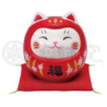 Tirelire Maneki neko DARUMANEKi sakura ROUGE en porcelaine (h14cm)