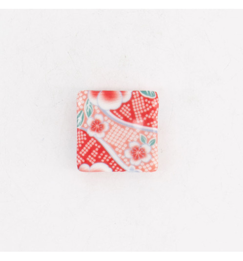 Porte-baguettes carrée en porcelaine SAKURA REd 3.4x1.2cm