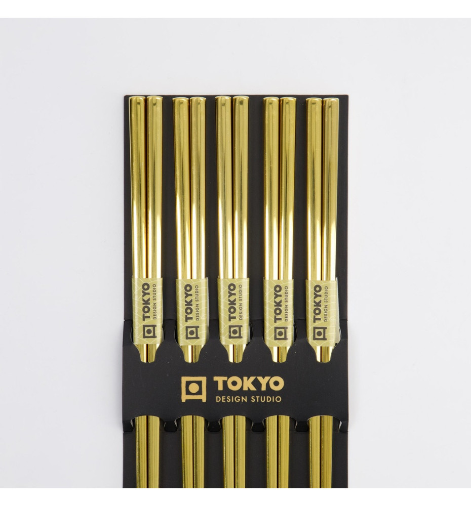 Baguettes coréennes plates en inox DORéES 23cm