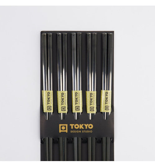 Baguettes coréennes plates en inox NOiRES 23cm