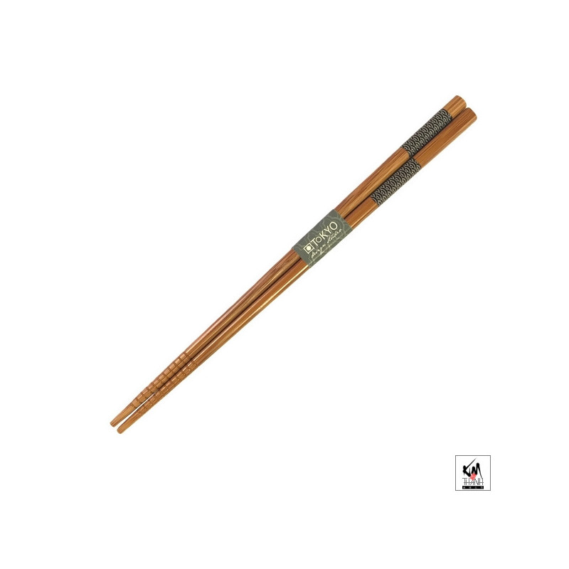 Baguettes japonaises en bambou AiZOME NOiR SEiGAihA 21cm