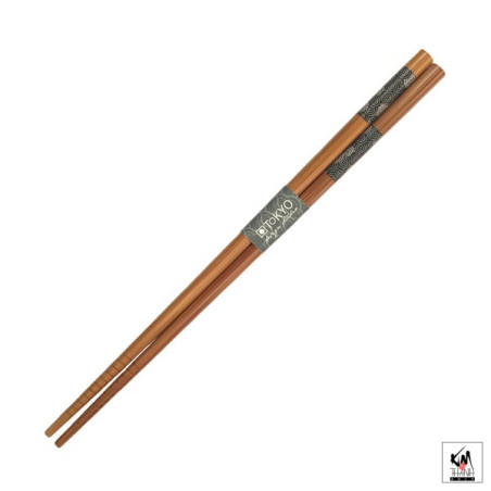 Baguettes japonaises en bambou AiZOME NOiR UZUMAKi 21cm