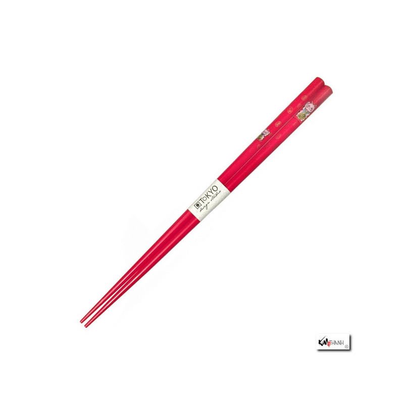 Baguettes japonaises rouges MANEKi NEKO (22.5cm)