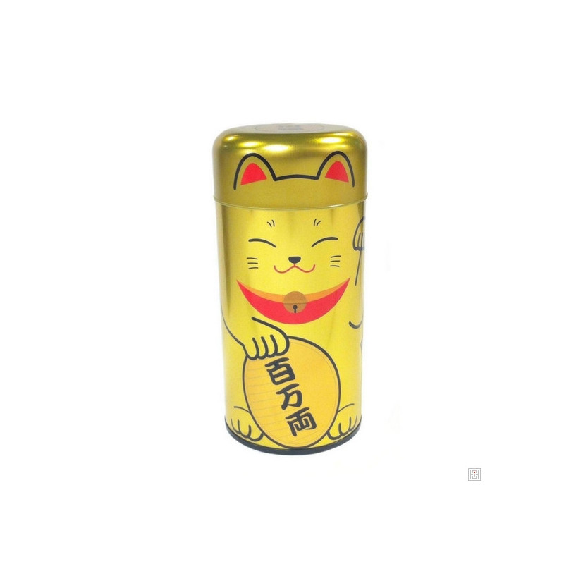 Boîte à thé japonaise (?? chazutsu) MANEKi NEKO doré (200g)
