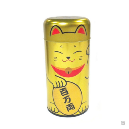 Boîte à thé japonaise (?? chazutsu) MANEKi NEKO doré (200g)