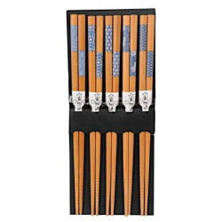 Boîte de 5 baguettes japonaises AiZOME BLEU 21cm