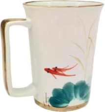 Mug en céramique japonaise CARPE KOï peint 35cl