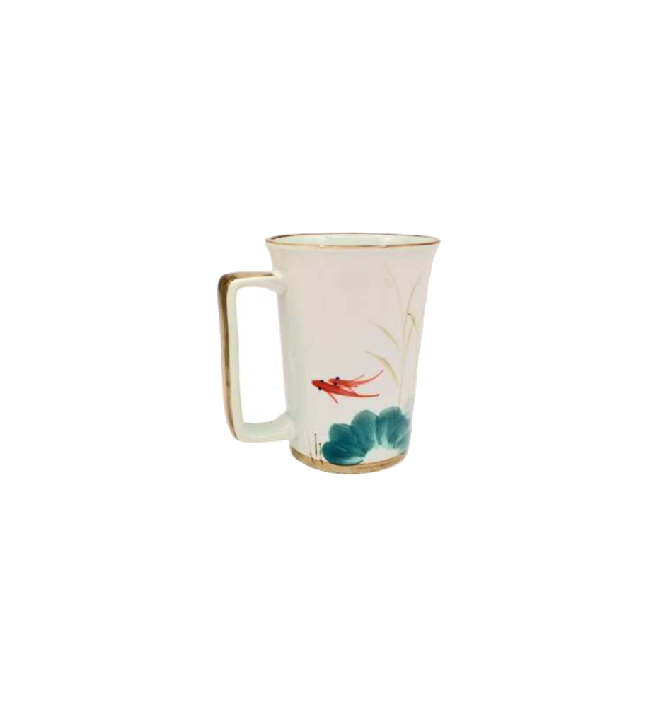 Mug en céramique japonaise CARPE KOï peint 35cl