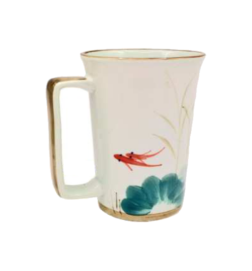 Mug en céramique japonaise CARPE KOï peint 35cl