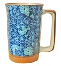 Mug en céramique japonaise 1000 FLEURS BLEU 35cl