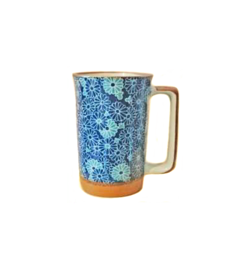 Mug en céramique japonaise 1000 FLEURS BLEU 35cl