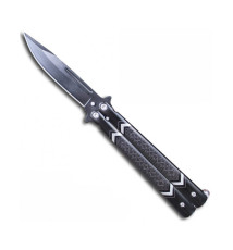 Couteau papillon Balisong noir et gris SPiRALES