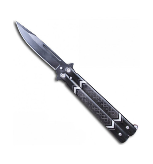 Couteau papillon Balisong noir et gris SPiRALES