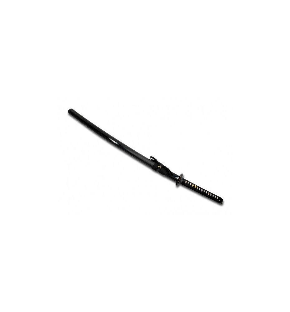 Katana forgé main MOJi fourreau noir en bois laqué (lame MARU)