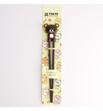 Baguettes enfant OURS MARRON en silicone (21.5cm)