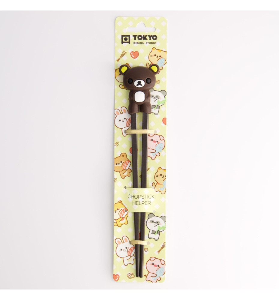 Baguettes enfant OURS MARRON en silicone (21.5cm)