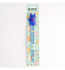 Baguettes enfant MANEKI NEKO BLEU en silicone (21.5cm)
