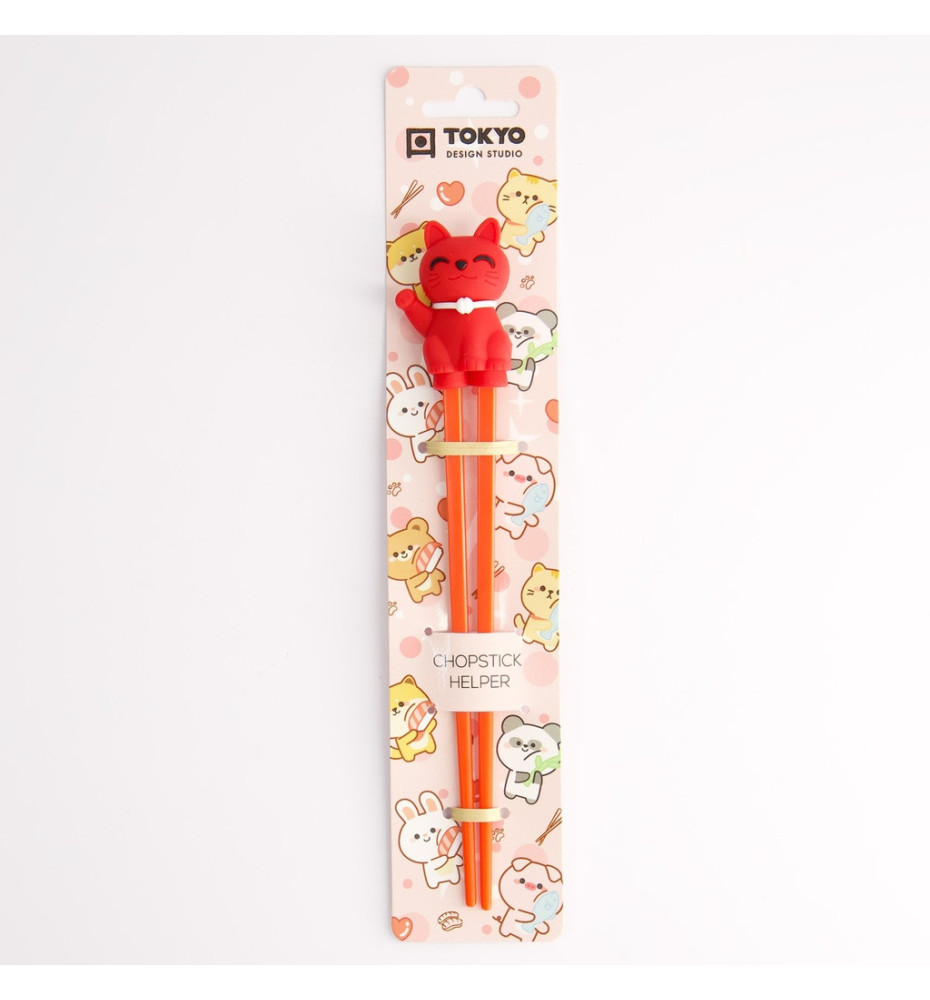 Baguettes enfant MANEKi NEKO ROUGE en silicone (21.5cm)