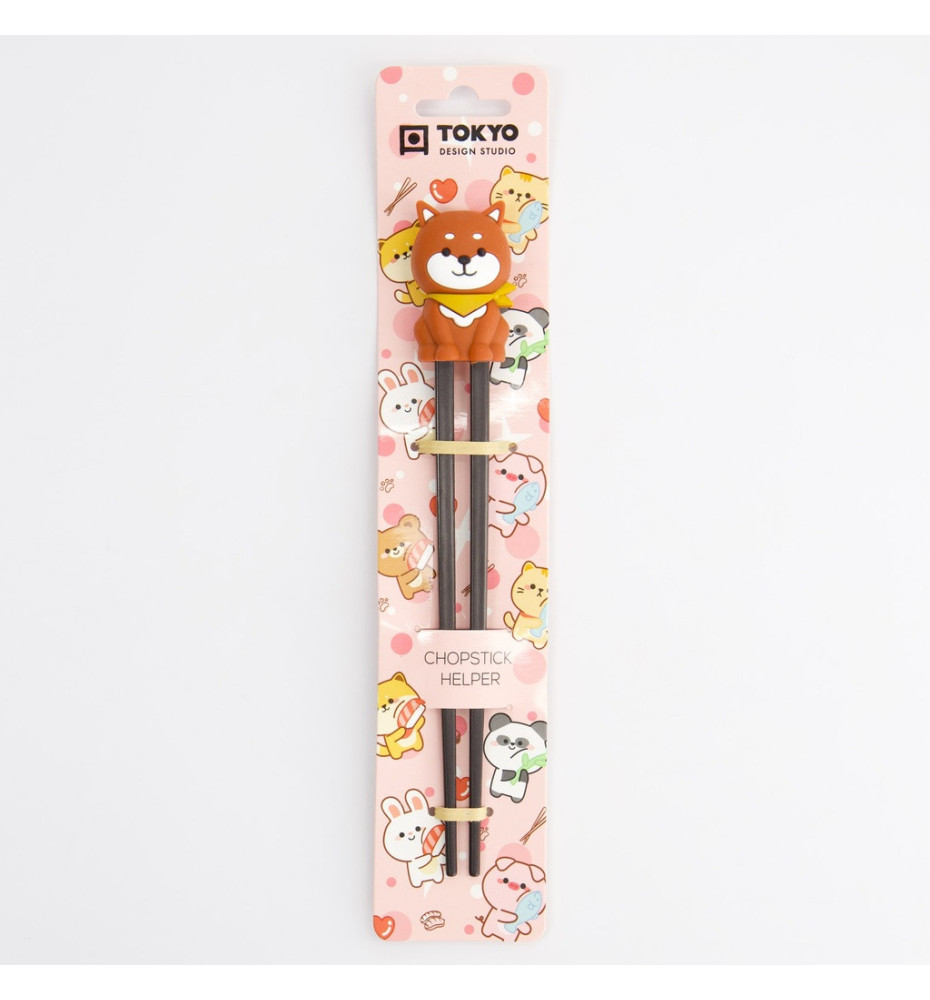 Baguettes enfant ShibA BRUN en silicone (21.5cm)