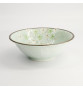 Bol à soupe ramen en porcelaine japonaise vert pâle SAKURA blanc et vert en demi-relief (d20cm)