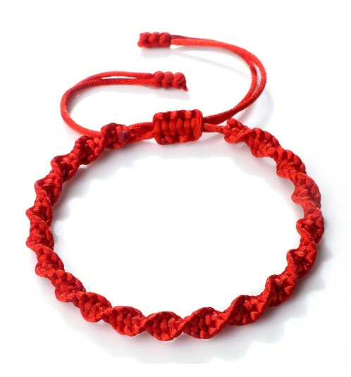 Bracelet rouge tressé ajustable TORSAdES