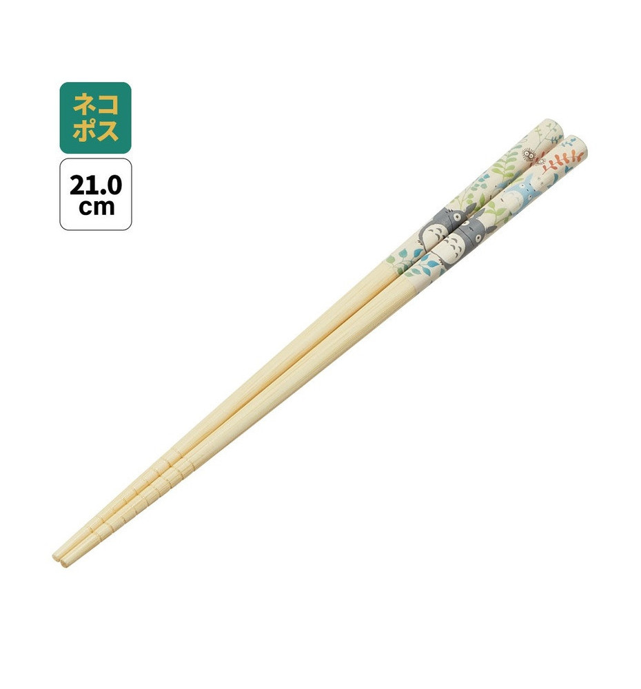 Baguettes en bambou Totoro gris Feuilles - Mon Voisin Totoro© (h20cm)