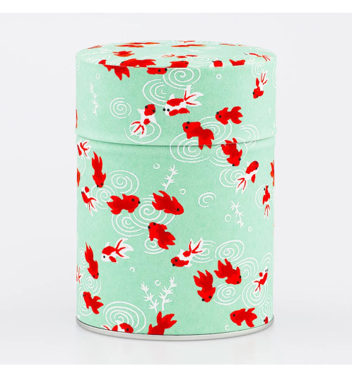 Boîte à thé japonaise (chazutsu) papier washi SAKANA (150g)