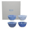 Coffret 4 bols à riz NiPPON BLUE (d12cm)
