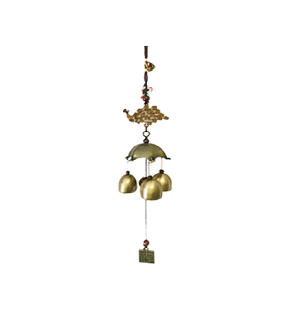 Carillon Pagode 3 cloches PièCES ZOdiAQUES h45cm