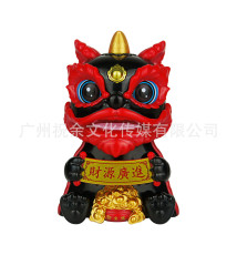 Lion du Nouvel An Chinois animé 100% solaire NOiR h9cm