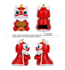 Lion du Nouvel An Chinois animé 100% solaire ROUGE h9cm