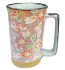 Mug en céramique japonaise 1000 FLEURS ROSE 35cl