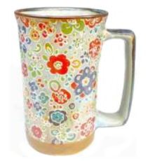 Mug en céramique japonaise 1000 FLEURS BLEU 35cl