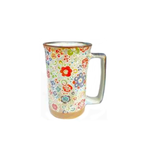 Mug en céramique japonaise 1000 FLEURS BLEU 35cl