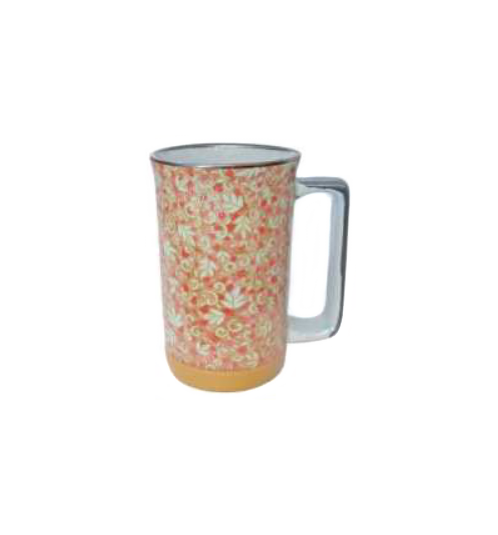 Mug en céramique japonaise FEUiLLES ROSE 35cl