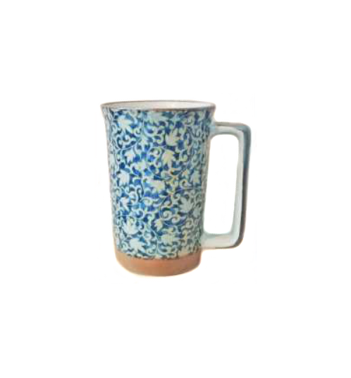 Mug en céramique japonaise FEUiLLES BLEU 35cl