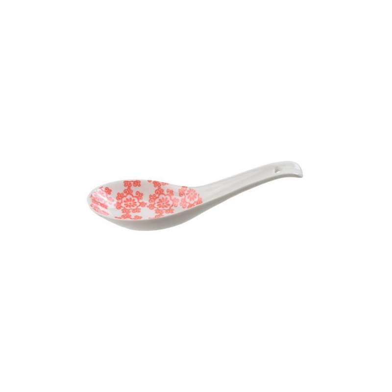 Cuillère à soupe FLEURS ROSES en porcelaine 13.5cm