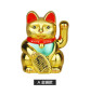 Mini Maneki Neko animé 100% solaire DORé h5.5cm (Bonheur)