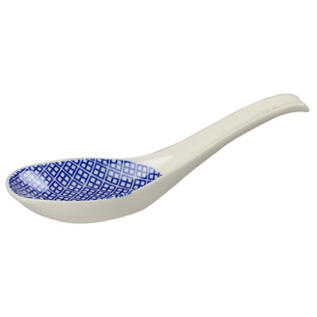 Cuillère à soupe NiPPON BLUE (carrés) en porcelaine