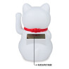 Famille 3 Maneki Neko animé 100% solaire BLANC h11.5cm (Bonheur)